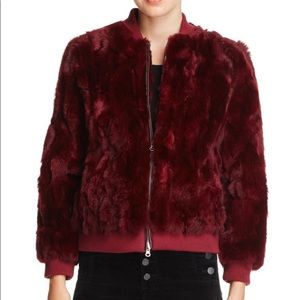 525 America Real Rabbit Fur Bomber Jacket